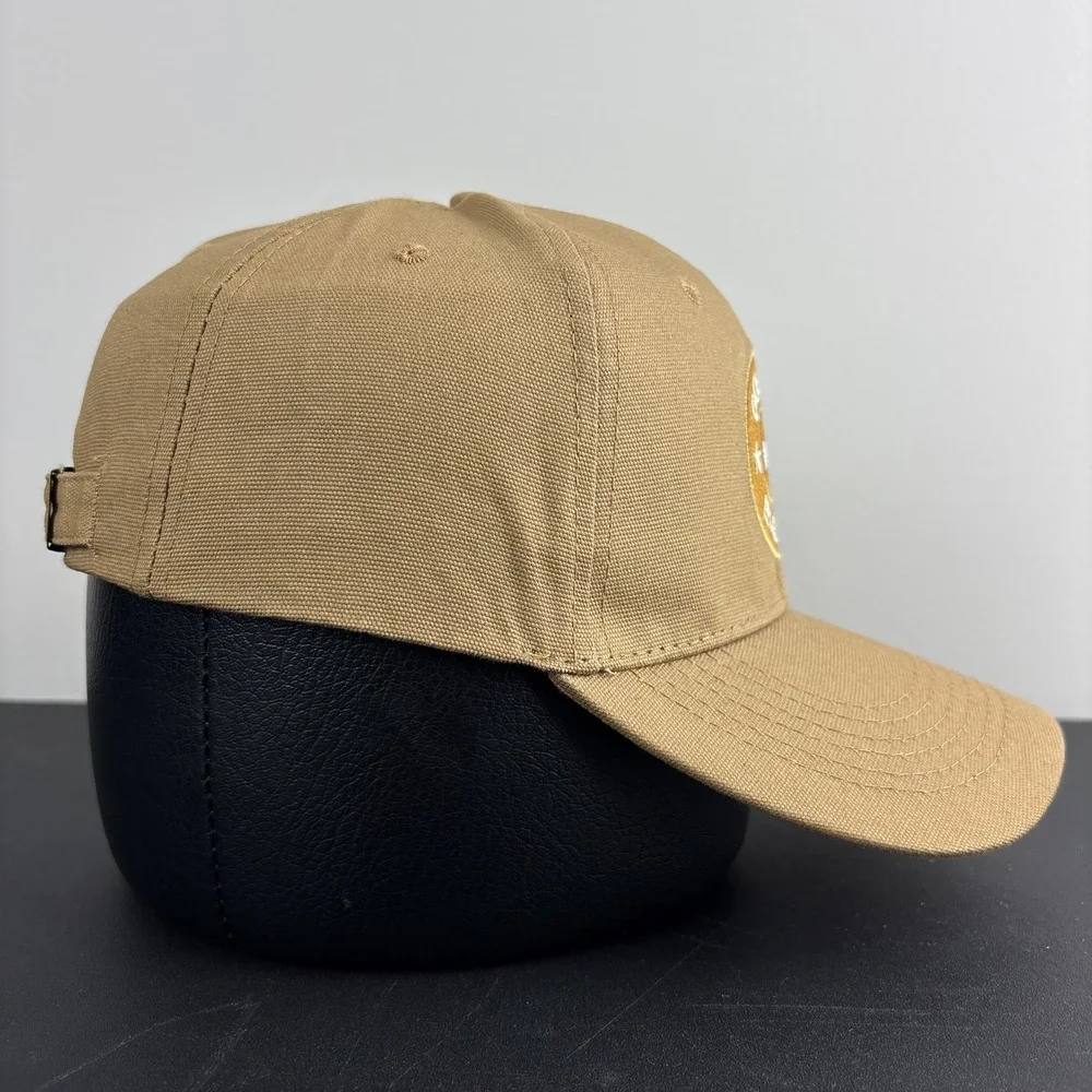 NRA Golden Eagles Outdoor Hat Tan Khaki Gold Rifle Hunting Strapback Cap